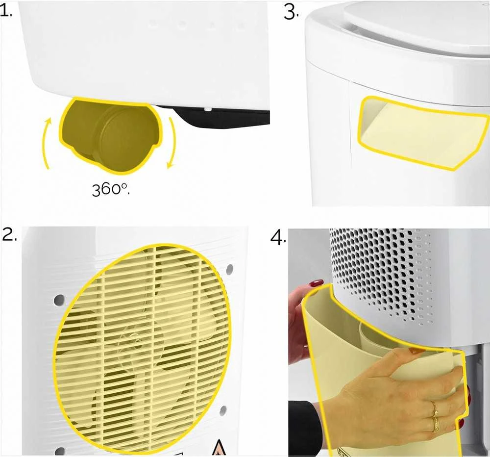 Dryo Automatinis oro sausintuvas 12L 24h namams ir skalbinių džiovinimui, tylus „trys viename“ sausintuvas su oro gryninimu ir aromaterapija, 12L drėgmės surinkėjas, 40m2 oro džiovintuvas, išmanus Wi-Fi drėgmės sugėriklis