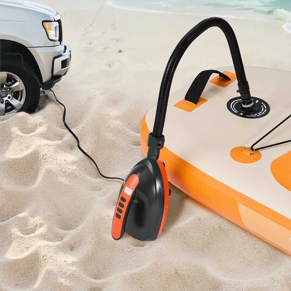 Elektrinė irklenčių pompa, aukšto slėgio pripūtimo įrenginys pripučiamam vandens sportui, 70 l/min automatinis išsijungimas, 12 V automobilinis įkroviklis, SUP oro pompa, nešiojama pripučiama pompa, lauko pompa