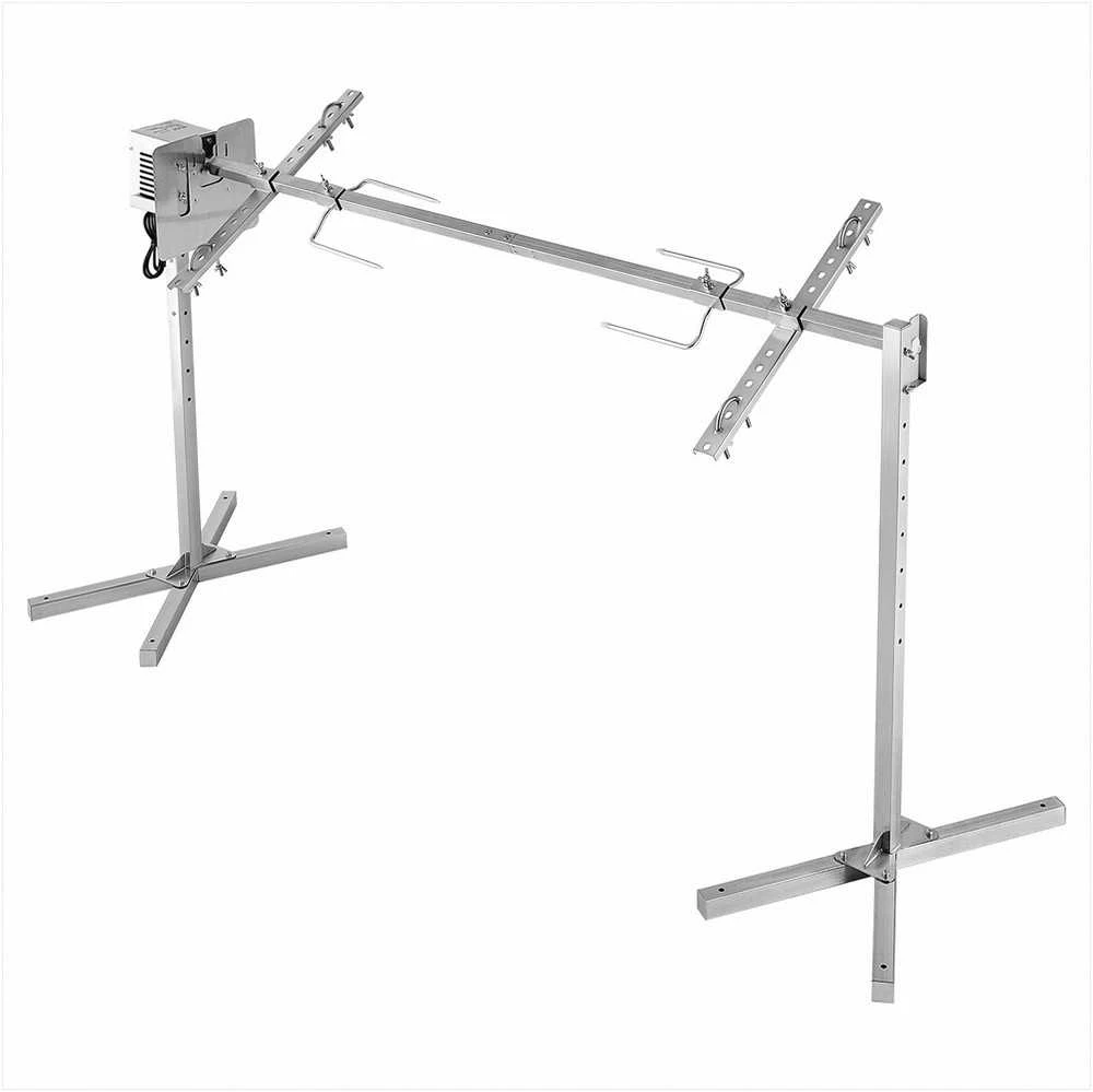 Elektrinis iešmo kepsninės rinkinys lauko vakarėliams, 8 aukščio lygiai, 60 kg talpa, nerūdijantis plienas, iešmo kepsninė, BBQ iešmas, lauko kepsninės rinkinys
