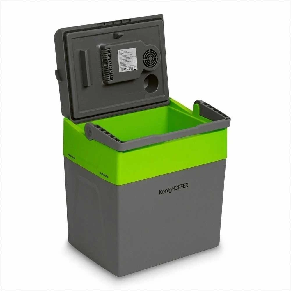 Konighoffer Elektrinis nešiojamas šaldytuvas 30 l su šildymo ir vėsinimo funkcija, 12V ir 230V maitinimas, tylus veikimas, automobilinis kempingo šaldytuvas-šaltkrepšis