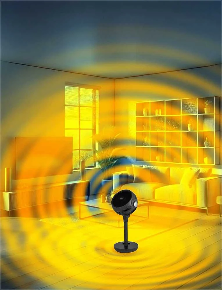 Elektrinis šildytuvas ventiliatorius su 3D osciliacija šildymui ir vėsinimui, tylus 38 dB, eko režimas, turbo vėsinimas, elektrinis termoventiliatorius, 3D osciliuojantis šildytuvas, tylus elektrinis šildytuvas, oro šildytuvas