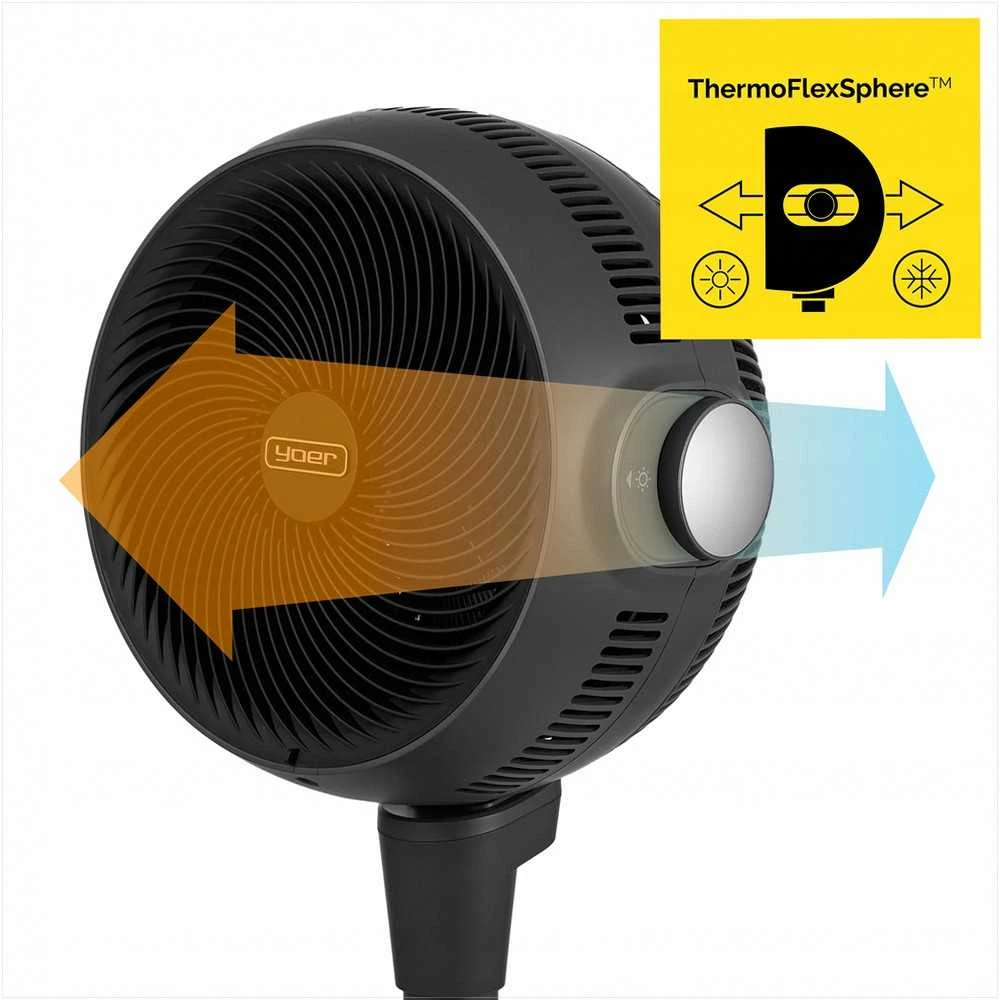 Elektrinis šildytuvas ventiliatorius su 3D osciliacija šildymui ir vėsinimui, tylus 38 dB, eko režimas, turbo vėsinimas, elektrinis termoventiliatorius, 3D osciliuojantis šildytuvas, tylus elektrinis šildytuvas, oro šildytuvas