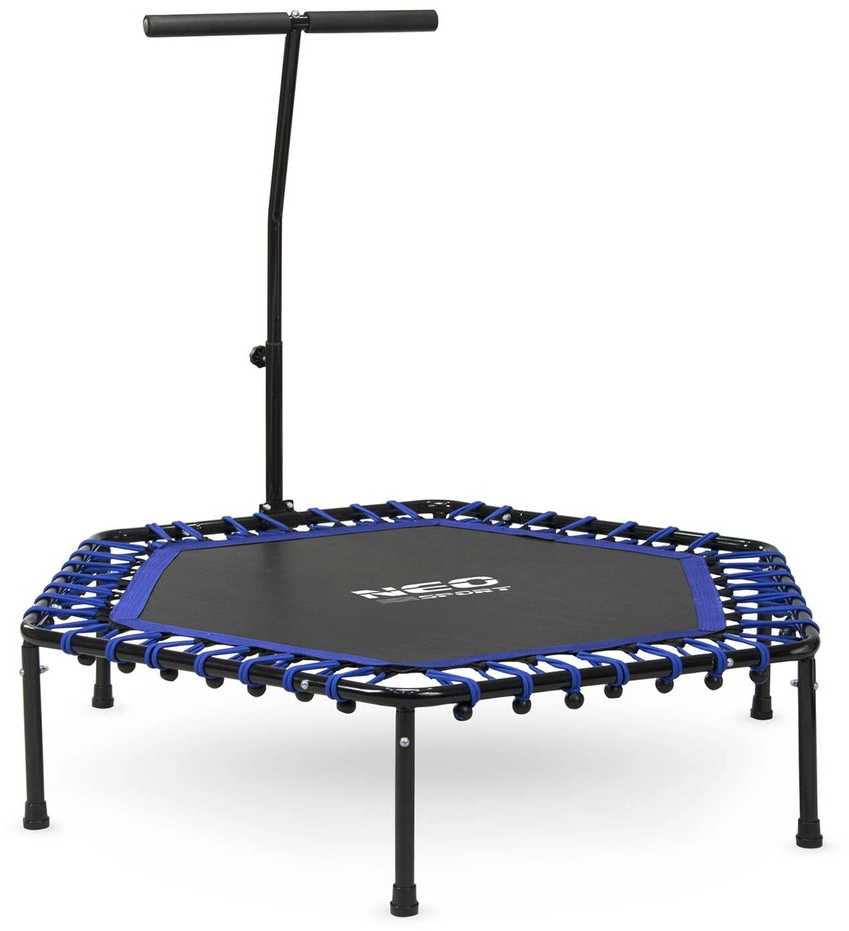 Fitneso batutas su rankena, 127 cm, šešiakampis batutas, namų fitneso batutas