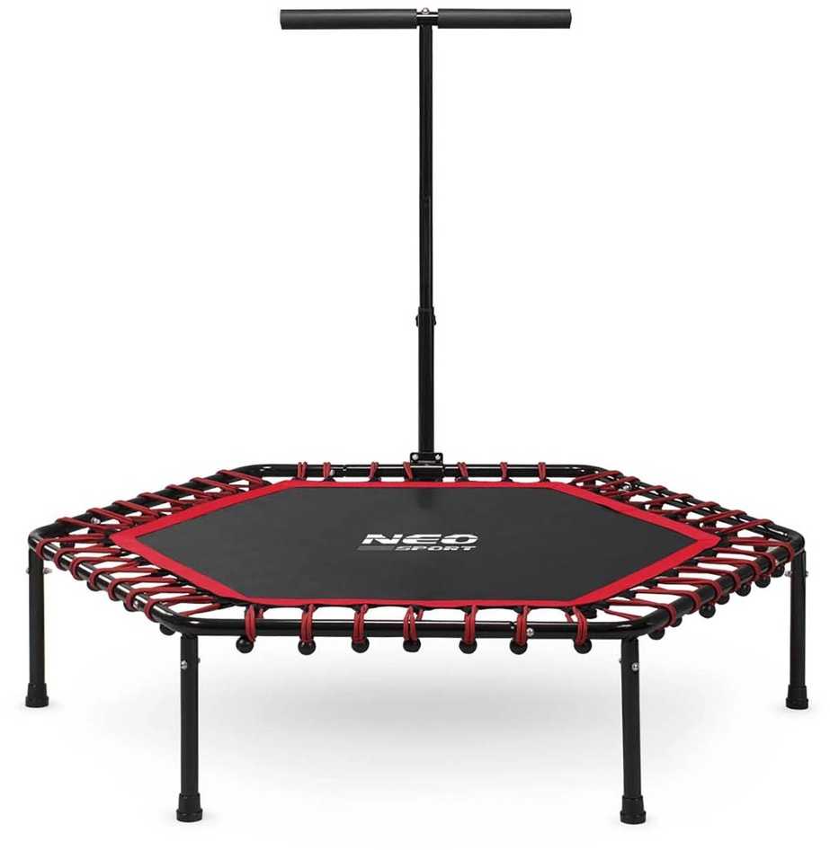 Fitneso batutas su rankena, 127 cm, skirtas treniruotėms namuose, šešiakampis batutas, raudonas fitneso batutas, mankštos batutas