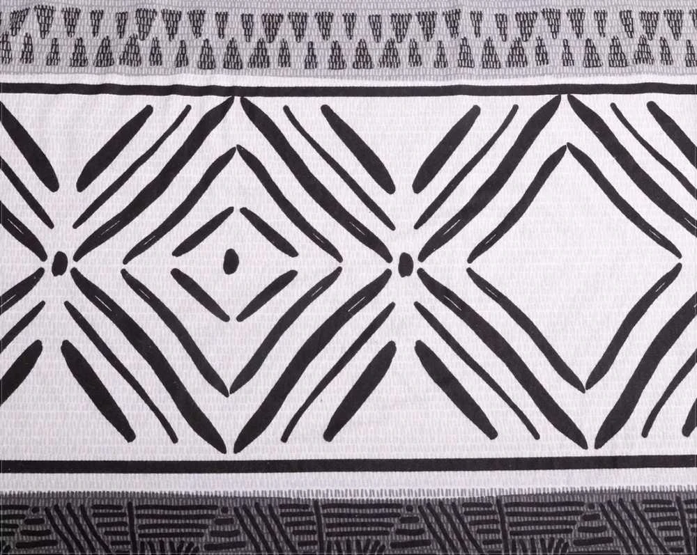 Multitex Flanelinės patalynės komplektas, 220x200 cm antklodės užvalkalas su dviem pagalvių užvalkalais, pilkas grafito dryžių ornamentų raštas, šilta ir minkšta medvilnė, OEKO-TEX sertifikatas