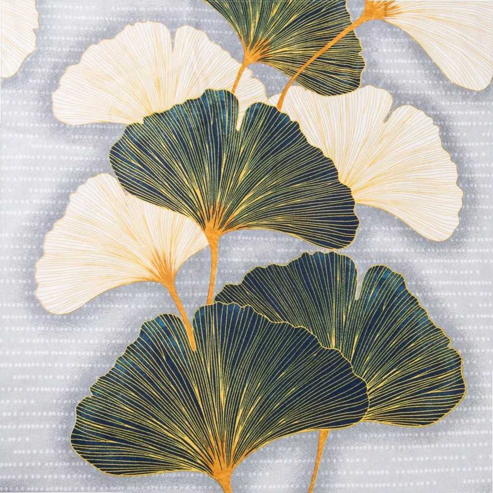 Flanelinės patalynės komplektas, 220x200 cm antklodės užvalkalas su pagalvių užvalkalais, šiltas ir minkštas medvilninis audinis, ginkmedžio lapų raštas, pilkai žalia spalva, miegamojo tekstilė