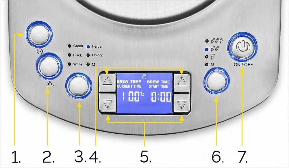 Flavoro Pro Stiklinis elektrinis virdulys su temperatūros reguliavimu arbatos ruošimui, 2200W 1.7L automatinis arbatos virimo aparatas, stiklinis virdulys su temperatūros nustatymu, automatinis arbatos virdulys, elektrinis stiklo virdulys, virtuvinis virdulys arbatai
