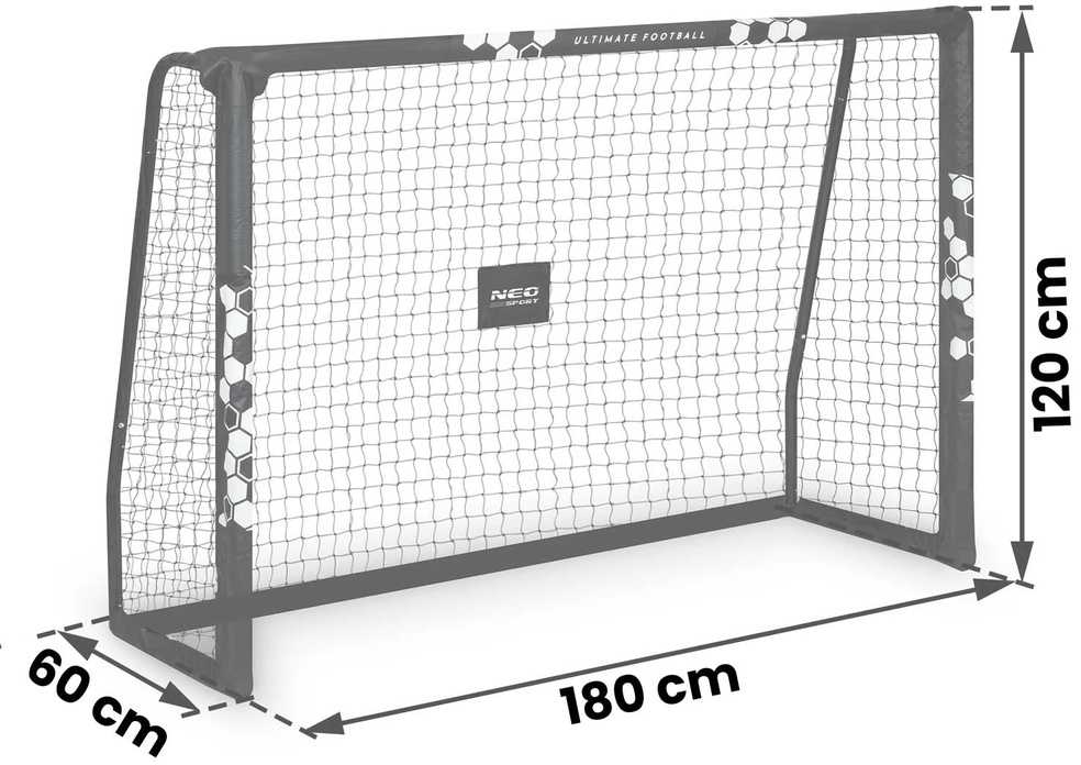 Futbolo vartai 180x120x60 cm, su plieniniu rėmu, lengvas surinkimas, futbolo vartai, sodo futbolo vartai