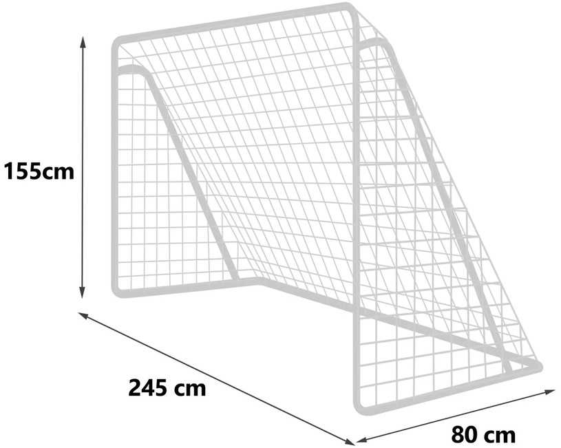 Futbolo vartai 245x155x80cm su taikinio kilimėliu, didelio dydžio, lauko futbolo vartai, vaikiški futbolo vartai