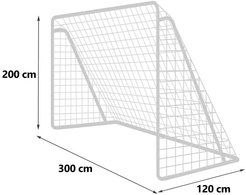 Futbolo vartai 300x200x120cm, futbolo vartai lauke, dideli futbolo vartai, plieno rėmo vartai, sodo futbolo tinklas