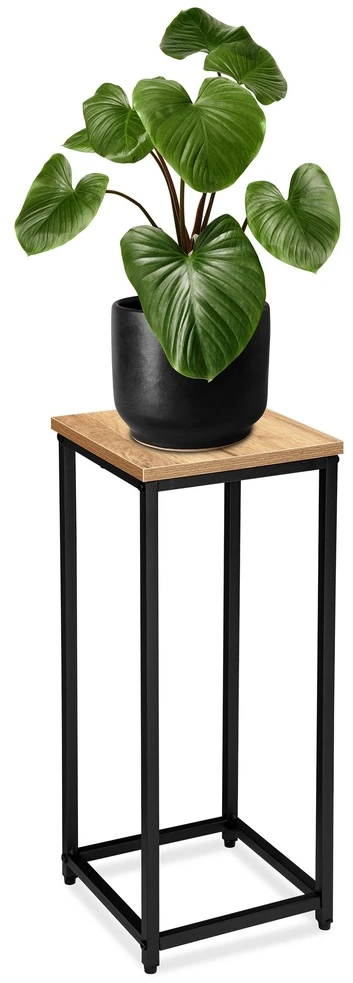 Gėlių stovas Arben Craft, 60 cm, juodas matinis rėmas, lentyna augalams, vazonų laikiklis, gėlių stovas loft stiliaus
