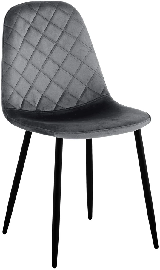 Grafito aksominė kėdė, metalinėmis kojomis, moderni, patogi, 83 cm aukščio valgomojo, virtuvės, svetainės