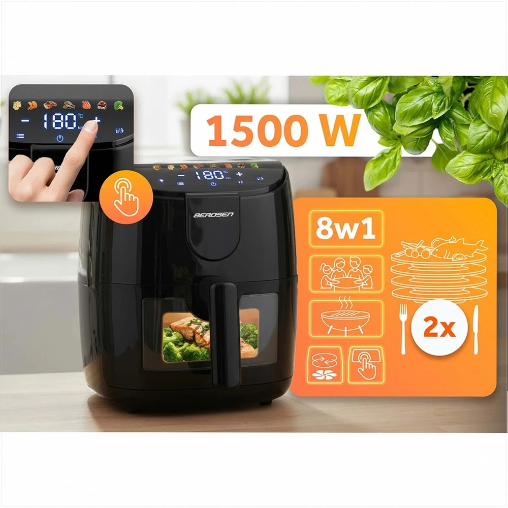 Berdsen BD-658 juoda 4 l bealiejė oro gruzdintuvė 1500 W