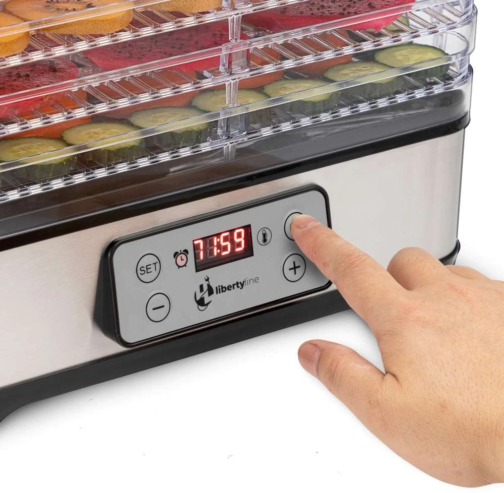 Grybų ir vaisių džiovyklė, 280W, reguliuojama temperatūra, 5 padėklai, maisto dehidratatorius, džiovintuvas