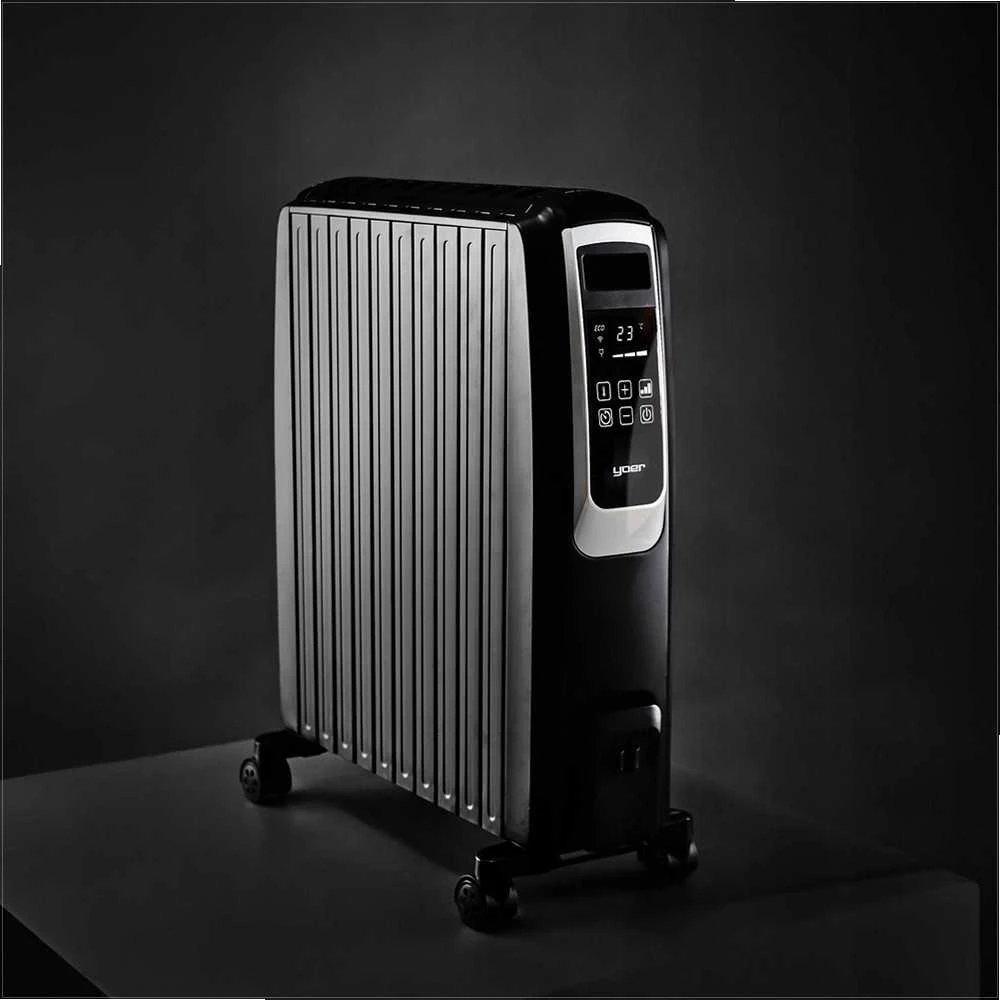 Inferno Tepalinis šildytuvas 2500W su Wi-Fi ir laikmačiu, 10 sekcijų, eco režimas, kamino efektas, išmanus alyvos radiatorius, taupantis energiją elektrinis radiatorius