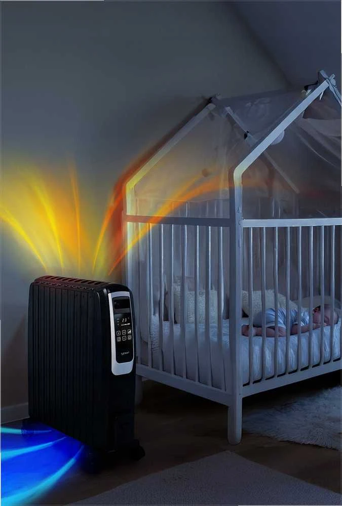 Inferno Tepalinis šildytuvas 2500W su Wi-Fi ir laikmačiu, 10 sekcijų, eco režimas, kamino efektas, išmanus alyvos radiatorius, taupantis energiją elektrinis radiatorius