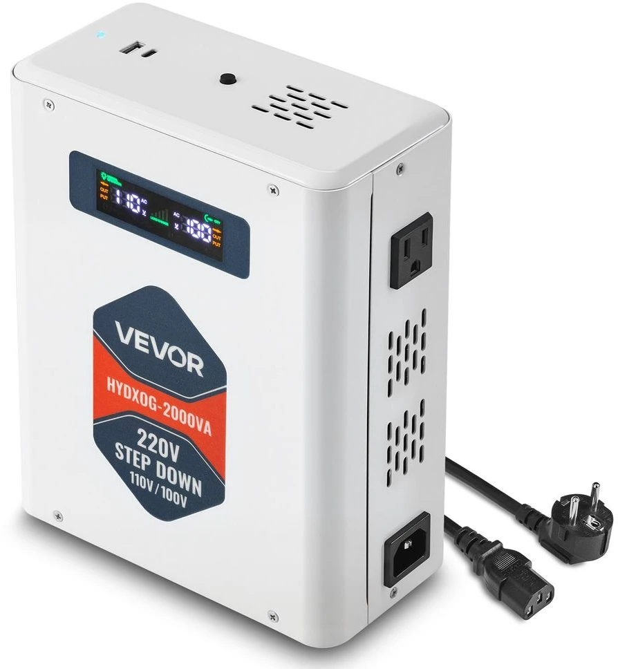 VEVOR Įtampos keitiklis 2000VA, 220V į 110V transformatorius