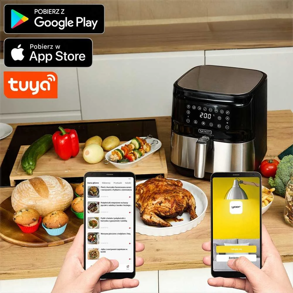 Karšto oro gruzdintuvė Yoer 4in1 6L 1700W +WiFi