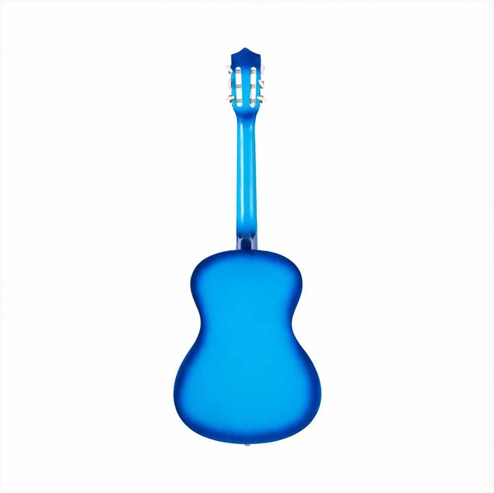 Klasikinės gitaros pradedančiųjų rinkinys, viso dydžio 960 mm instrumentas su nailoninėmis stygomis, dėklu ir derintuvu, mėlynos spalvos liepos medienos klasikinės gitaros rinkinys pradedantiesiems
