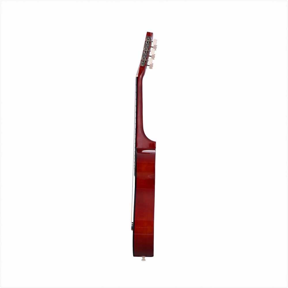 Klasikinės gitaros pradedančiųjų rinkinys, 780 mm medinė gitara su priedais, nailoninėmis stygomis, dėklu, derintuvu, saulės spindulių spalvos apdaila, pradedančiųjų gitaros komplektas