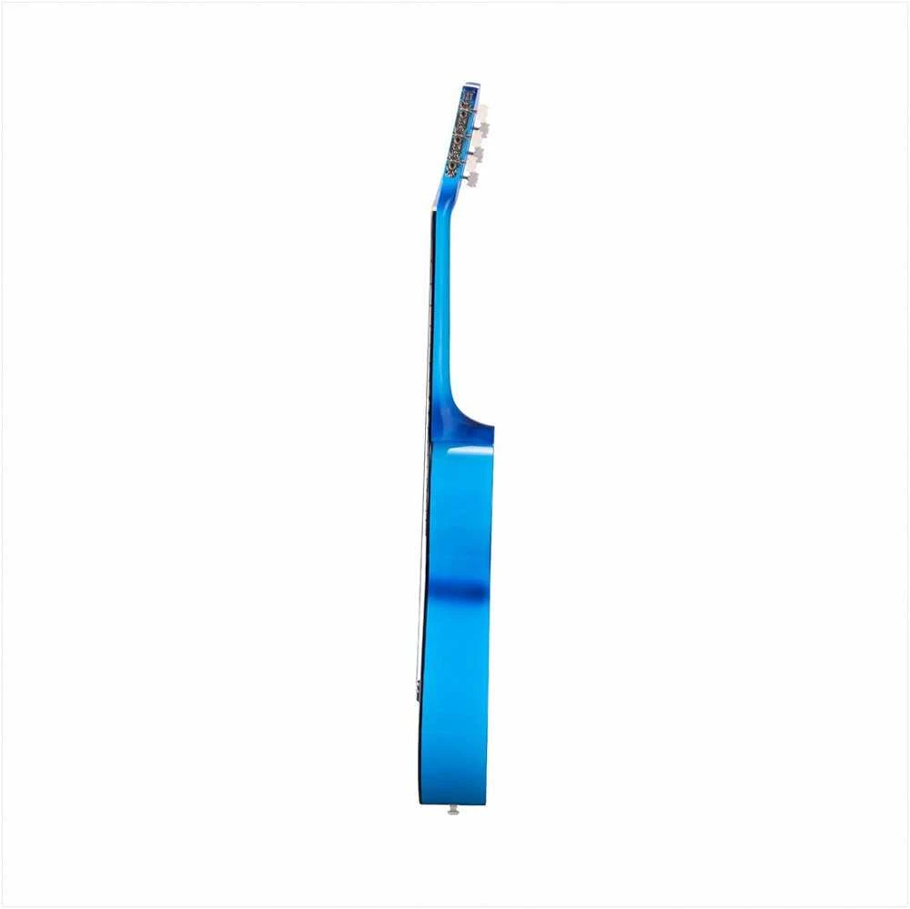 Klasikinės gitaros pradedančiųjų rinkinys, viso dydžio 960 mm instrumentas su nailoninėmis stygomis, dėklu ir derintuvu, mėlynos spalvos liepos medienos klasikinės gitaros rinkinys pradedantiesiems