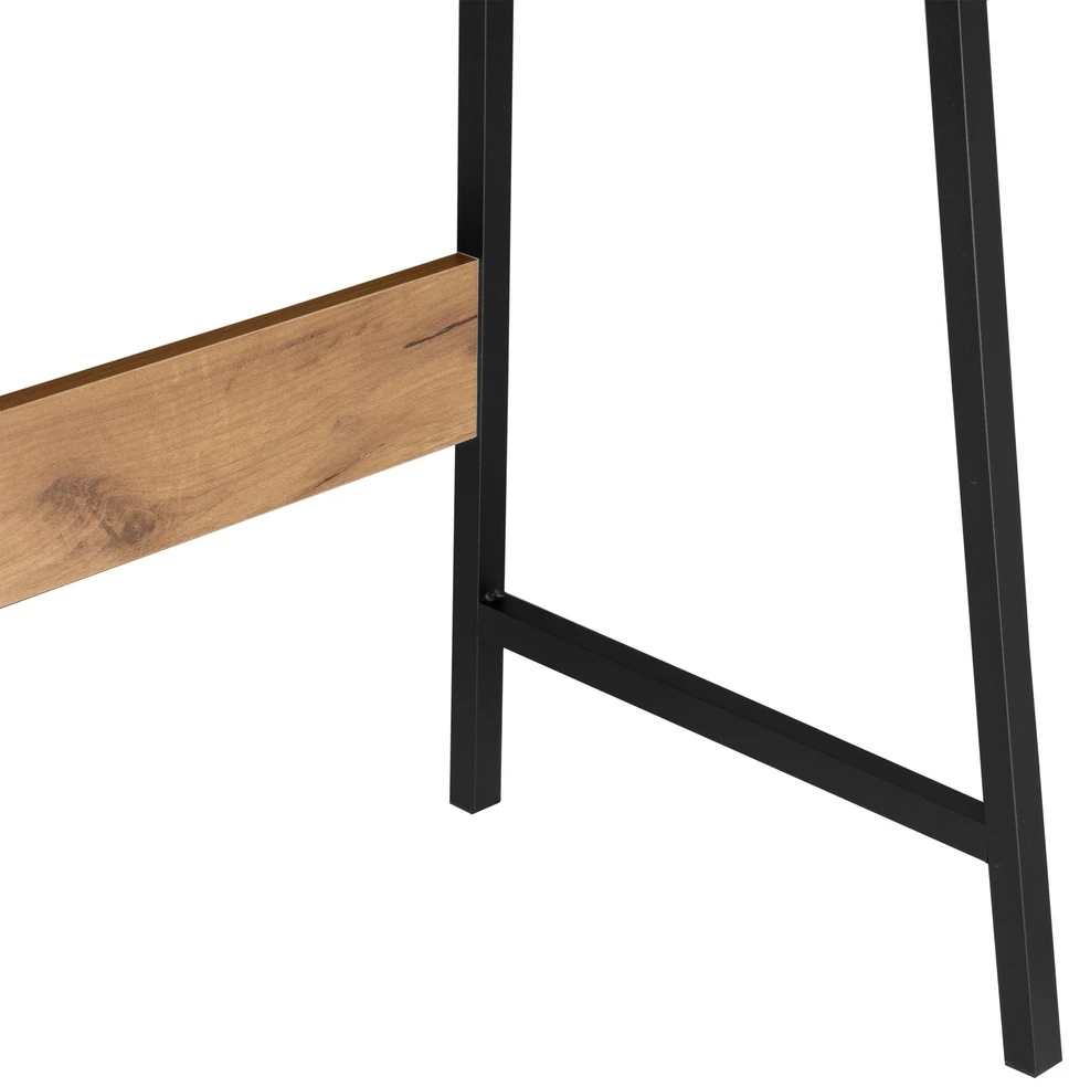 Kompiuterio stalas namams Skagen Craft, vintažinis, lofto, industrinio stiliaus, juodos ir rudos spalvos, rašomasis stalas biurui