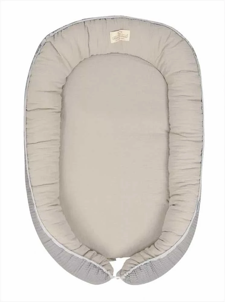 Matex Kūdikio pozicionavimo lizdelis, medvilnės muslino ir vaflinio audinio, minkšti formuojami kraštai, tinkamas kelionėms, 55x80 cm, naujagimiams 0-6-8 mėnesių, kūdikio kokonas