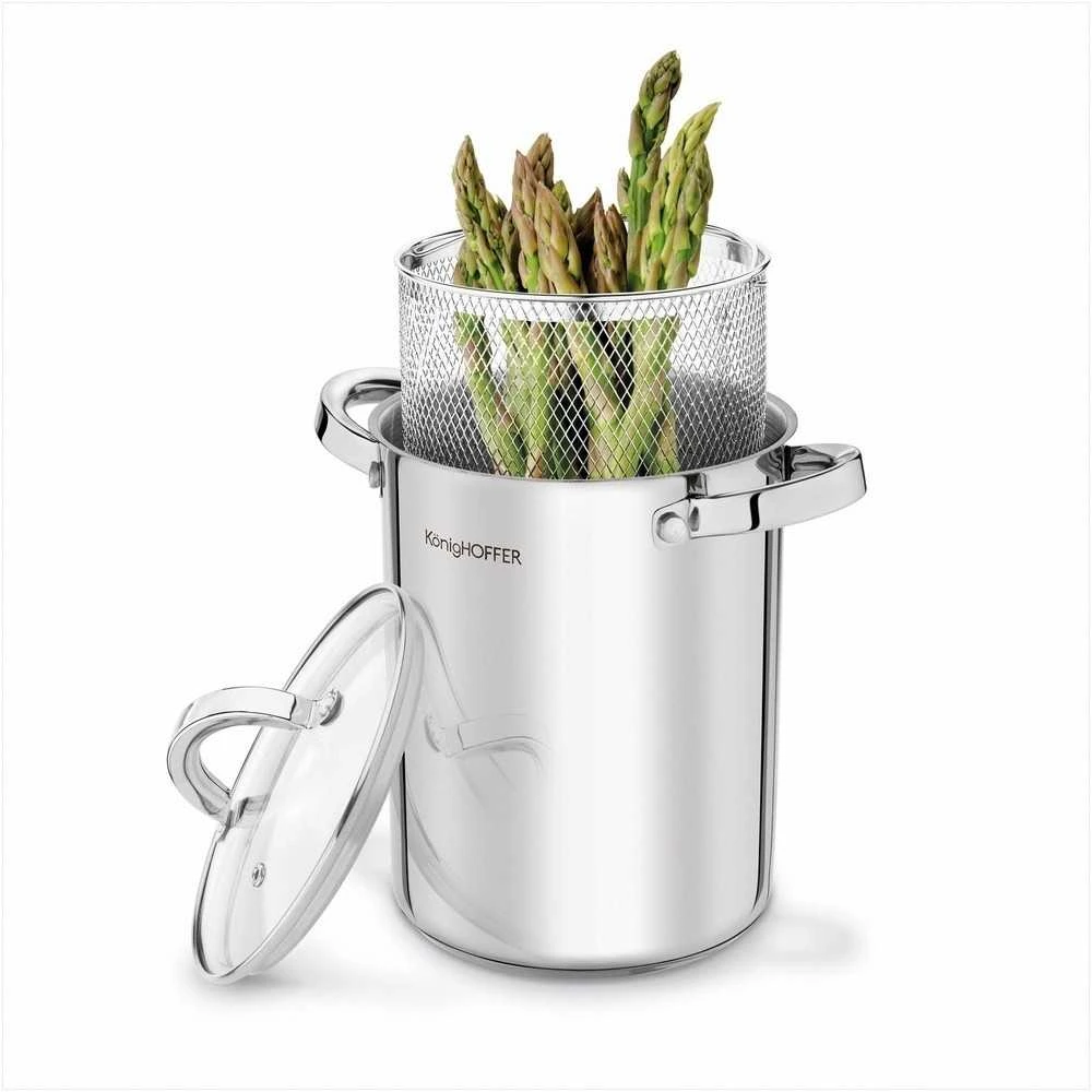 Konighoffer Kumpio virimo aparato rinkinys su puodu ir termometru naminiams mėsos gaminiams, nerūdijančio plieno virtuvės komplektas, 4 l puodas ir 1.5 l kumpio virimo indas, mėsos gaminimo įranga