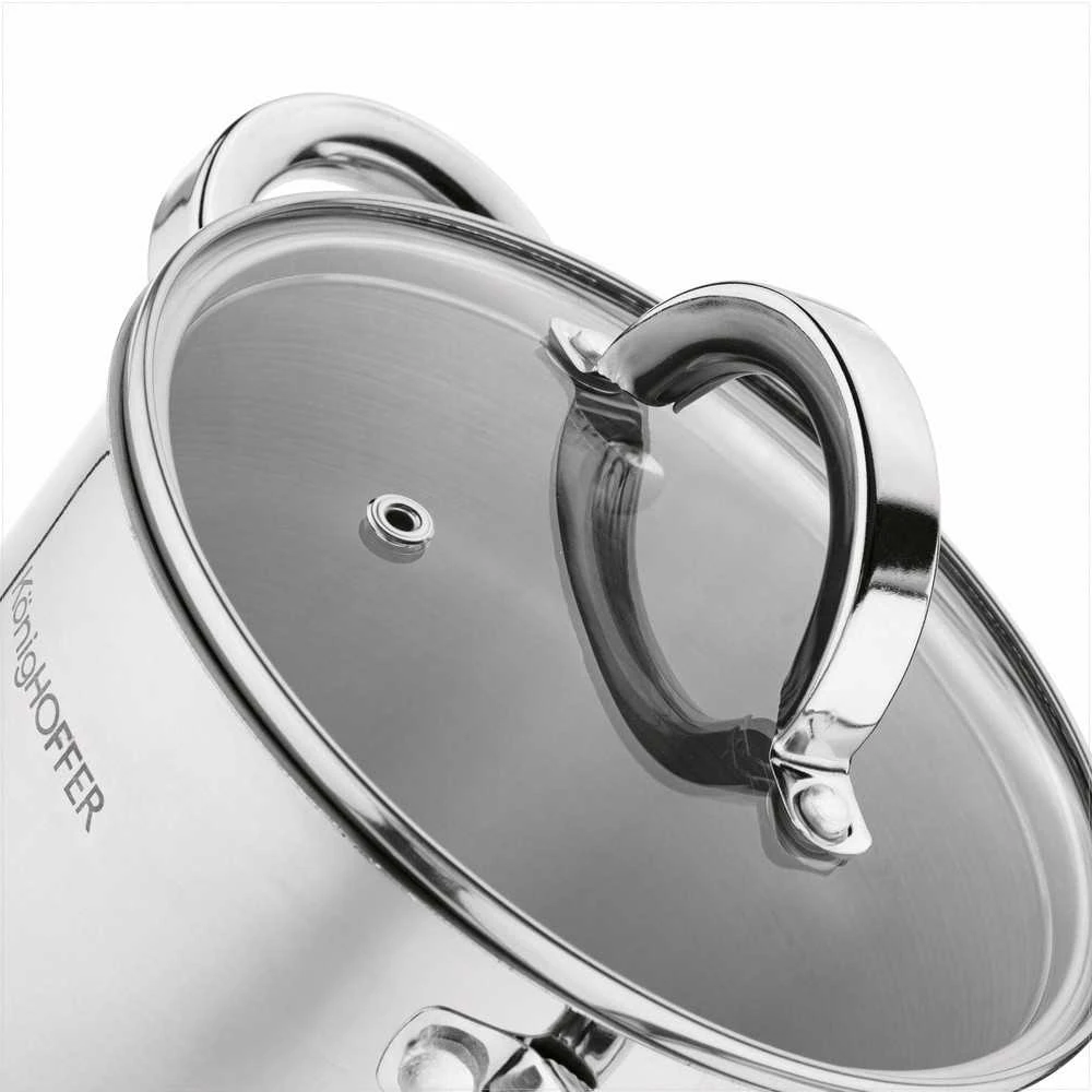 Konighoffer Kumpio virimo aparato rinkinys su puodu ir termometru naminiams mėsos gaminiams, nerūdijančio plieno virtuvės komplektas, 4 l puodas ir 1.5 l kumpio virimo indas, mėsos gaminimo įranga