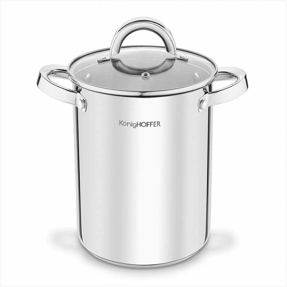 Konighoffer Kumpio virimo aparato rinkinys su puodu ir termometru naminiams mėsos gaminiams, nerūdijančio plieno virtuvės komplektas, 4 l puodas ir 1.5 l kumpio virimo indas, mėsos gaminimo įranga