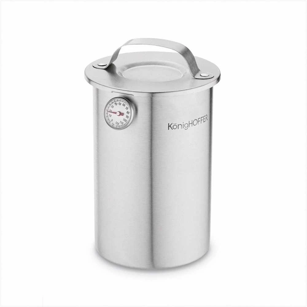 Konighoffer Kumpio virimo aparato rinkinys su puodu ir termometru naminiams mėsos gaminiams, nerūdijančio plieno virtuvės komplektas, 4 l puodas ir 1.5 l kumpio virimo indas, mėsos gaminimo įranga