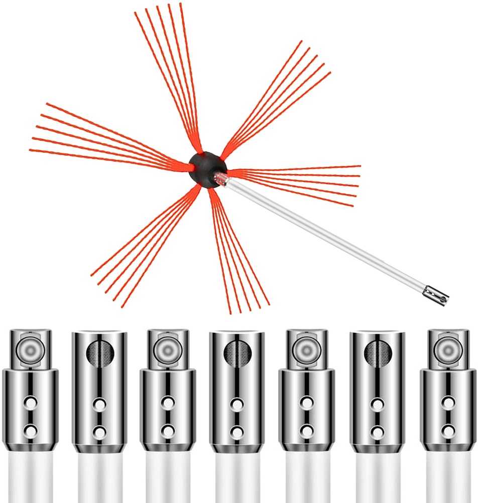 VEVOR Lankstus kamino valymo rinkinys, 8 strypai, Šepečio galvutė, Grąžto adapteris, Pirštinės, Kempinė, Veržliaraktis, Naudotojo vadovas