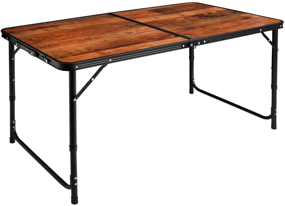 Lauko baldų komplektas Kempingo stalas su 4 kėdėmis, 120x60 cm, reguliuojamas aukštis, sulankstomas, iškylams, turistinis, nešiojamas