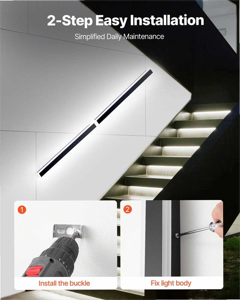Lauko sieniniai šviestuvai, 2 vnt. pakuotė, 1000 mm ilgio RGB pritemdomi šviestuvai, IP65 vandeniui atsparus išorinis sieninis šviestuvas, reguliuojama spalvų temperatūra 2700–6000 K, apšvietimas su nuotolinio valdymo pulteliu