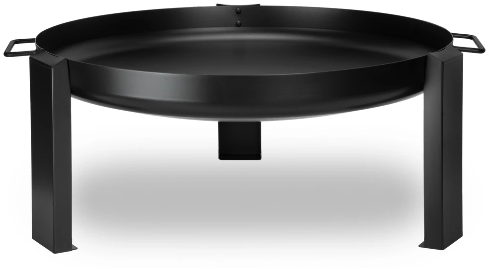 Lauko židinys, 80 cm, ketaus ir plieno, nešiojamas, juodas dubuo, ugniakuras, laužavietė