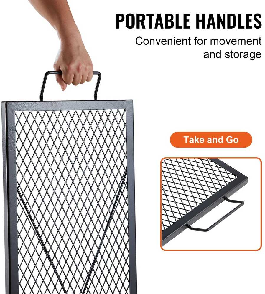 VEVOR Laužavietės grotelės, Lauko kepimo grotelės, 112 cm