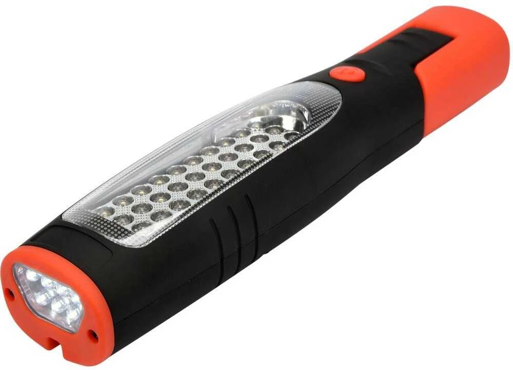 LED darbo žibintas, 30+7 LED, įkraunamas, su magnetais ir kabliukais, 140 lm, inspekcinė lempa