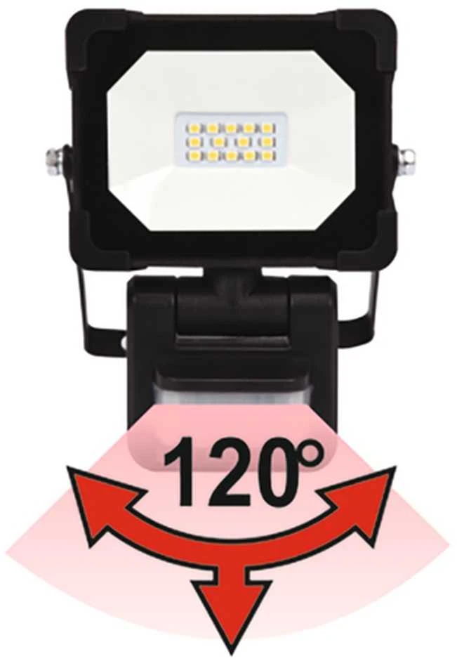 LED prožektorius 50W, su judesio davikliu, 4750lm, IP54, lauko apšvietimas, plono dizaino prožektorius