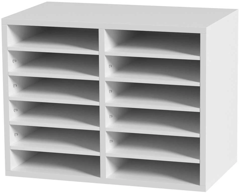 VEVOR Literatūros organizatorius, 12 skyrių, reguliuojamos lentynos