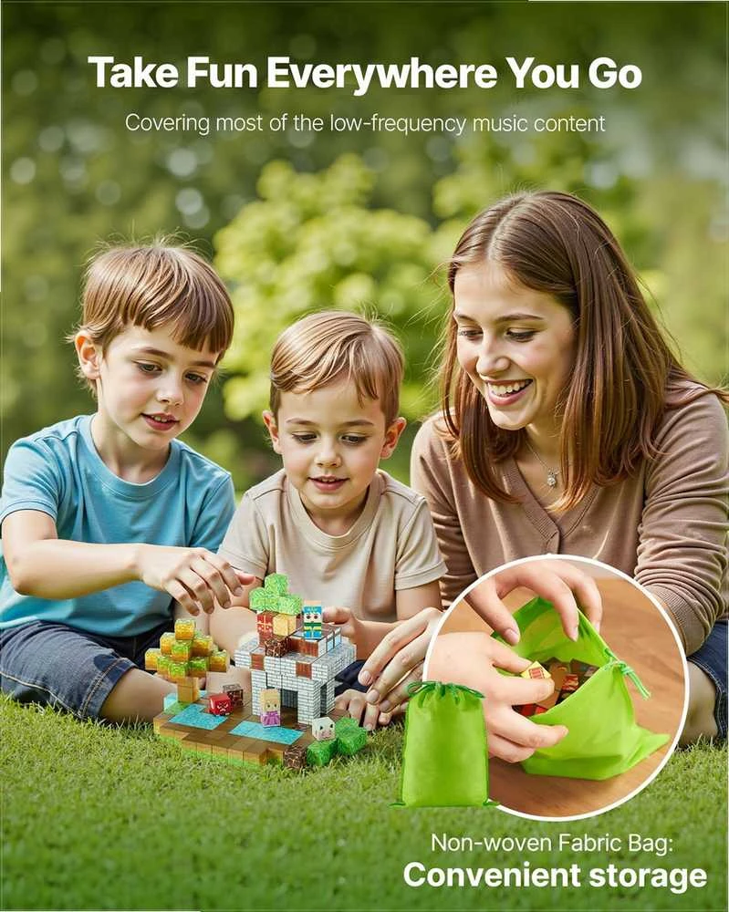 Magnetinės statybinės kaladėlės vaikams, STEM Montessori sensorinis žaislas, 150 dalių miško pilies rinkinys, kūrybiniai konstravimo kubeliai nuo 3 metų