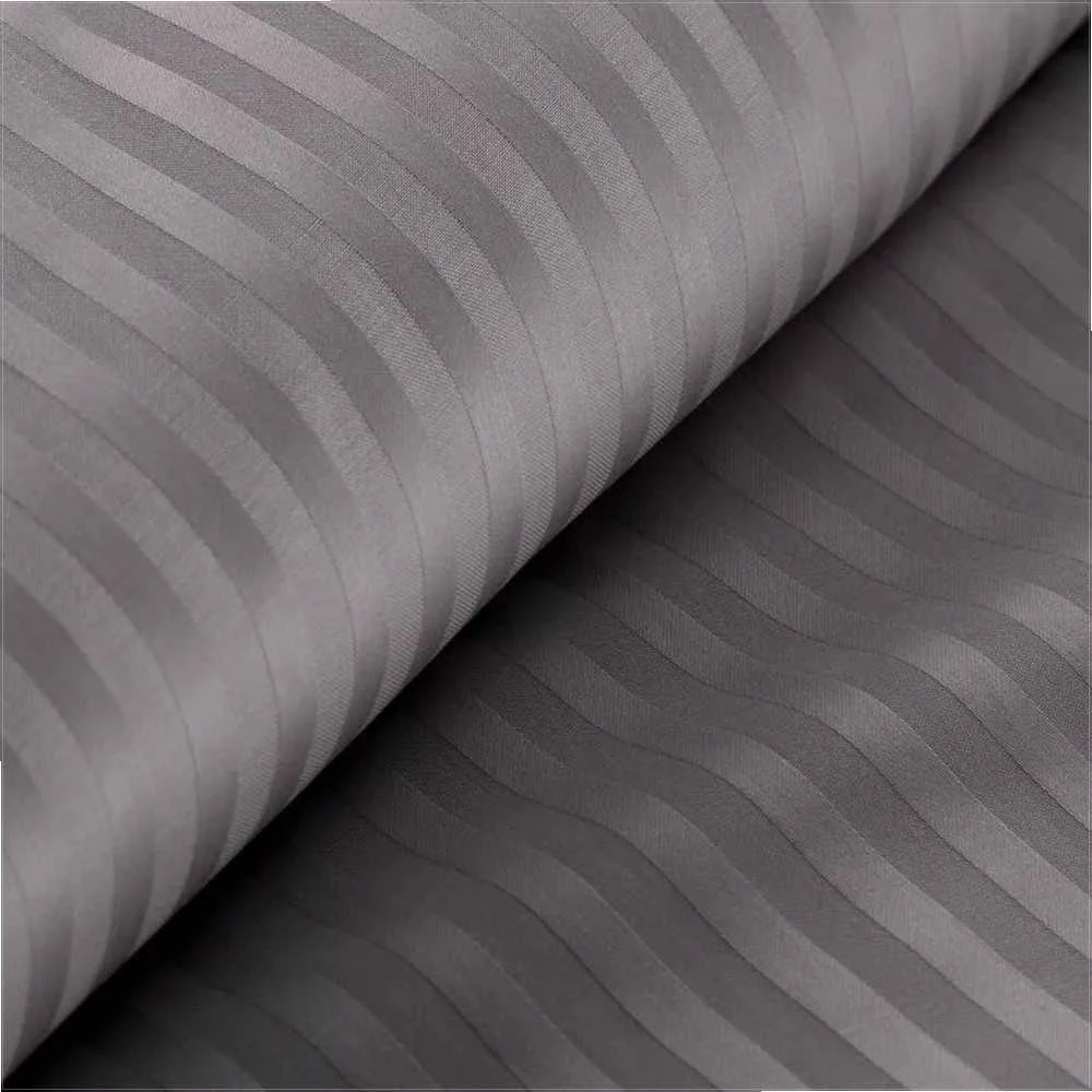 Eurofirany Medvilnės satino patalynės komplektas, 160x200 cm antklodės užvalkalas su dviem pagalvių užvalkalais, dryžuotas raštas, užtrauktukas, kvėpuojantis audinis, miegamojo tekstilė Patalynė