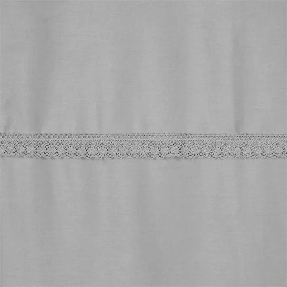 Eurofirany Medvilnės satino patalynės komplektas, 220x200 cm antklodės užvalkalas su pagalvėmis, nėriniai, dovanų dėžutė, klasikinė pilka namų tekstilė, miegamojo reikmenys Patalynė