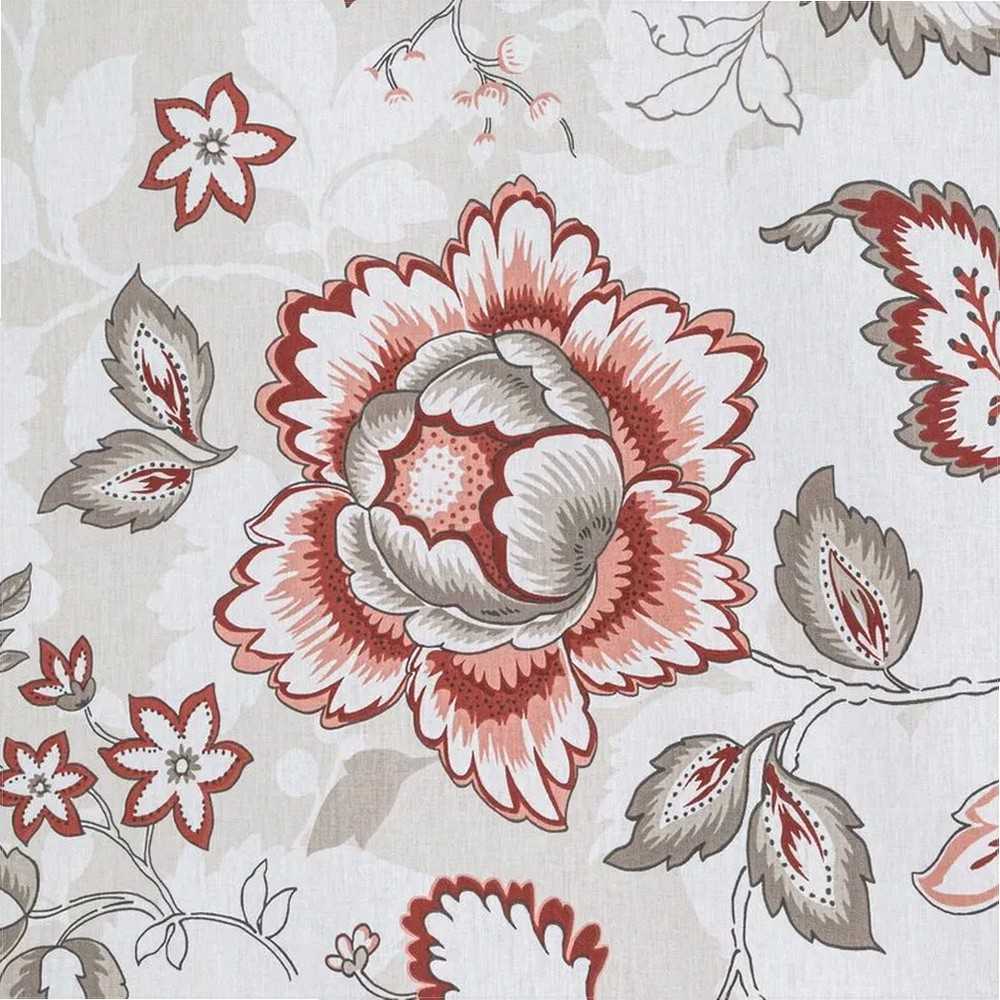Eurofirany Medvilninės patalynės komplektas 140x200 cm, baltas su abrikosų spalvos gėlių raštais, minkštas ir patvarus, OEKO-TEX sertifikatas, užtrauktukas, 2 dalių rinkinys, miegamojo tekstilė Patalynė