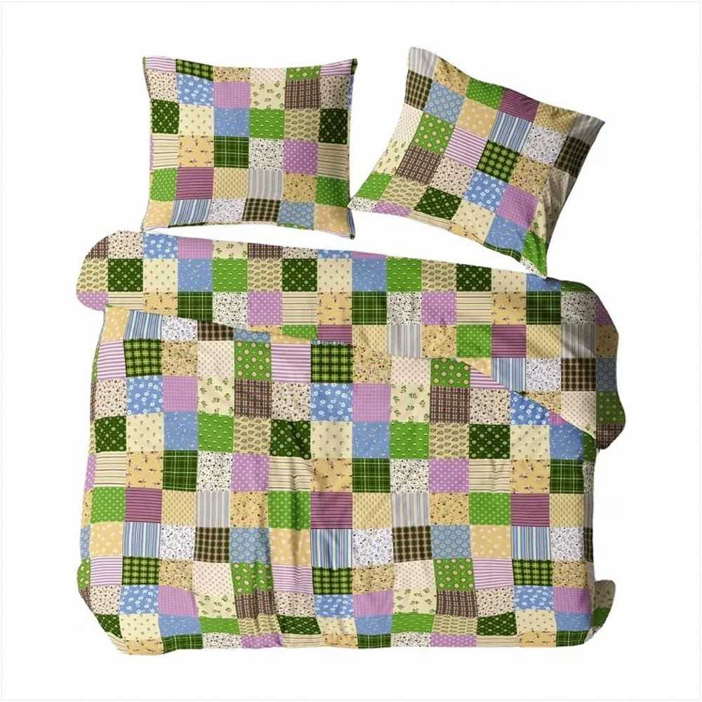 Medvilninės patalynės komplektas 180x200 cm, spalvinga patalynė su sagomis, nelyginama patalynė, minkšta medvilninė patalynė, raštuota patalynė, miegamojo patalynė