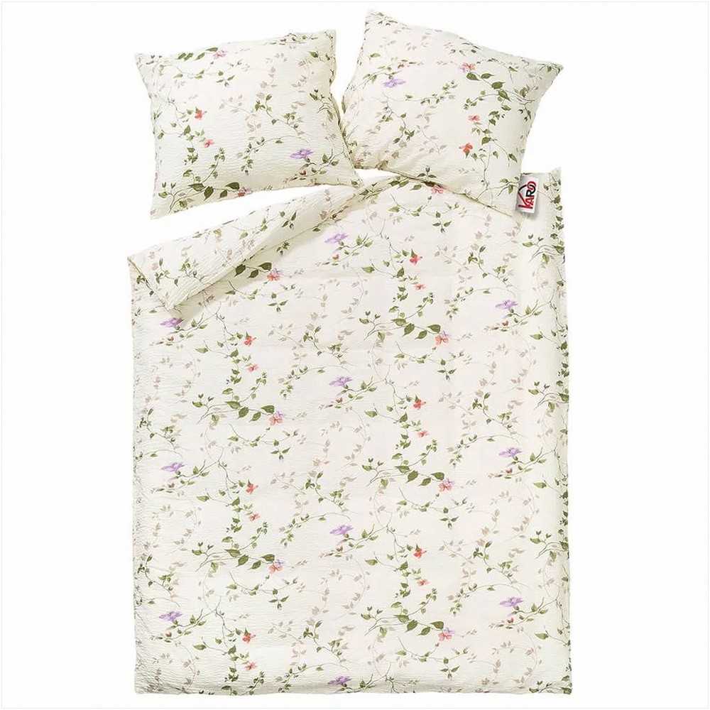 Medvilninės perkalio patalynės komplektas, 200x220 cm antklodės užvalkalas su dviem pagalvių užvalkalais, 140 g/m², užsegimas sagomis, nereikia lyginti, patvarus ir neblunkantis, miegamojo tekstilė