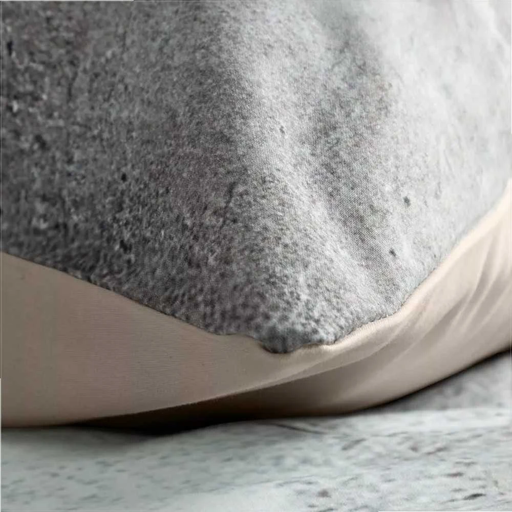 Eurofirany Medvilninio satino patalynės komplektas, 160x200 cm, plieno pilka spalva su baltais gėlių raštais, komplekte 2 pagalvių užvalkalai, miegamojo tekstilė