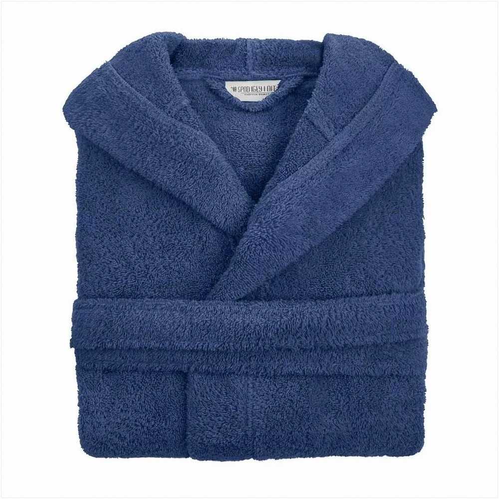 Medvilninis frotinis chalatas su gobtuvu, unisex viešbučio stiliaus chalatas, 450 g/m² sugerianti medvilnė, kelių ilgio namų chalatas, minkštas vonios chalatas