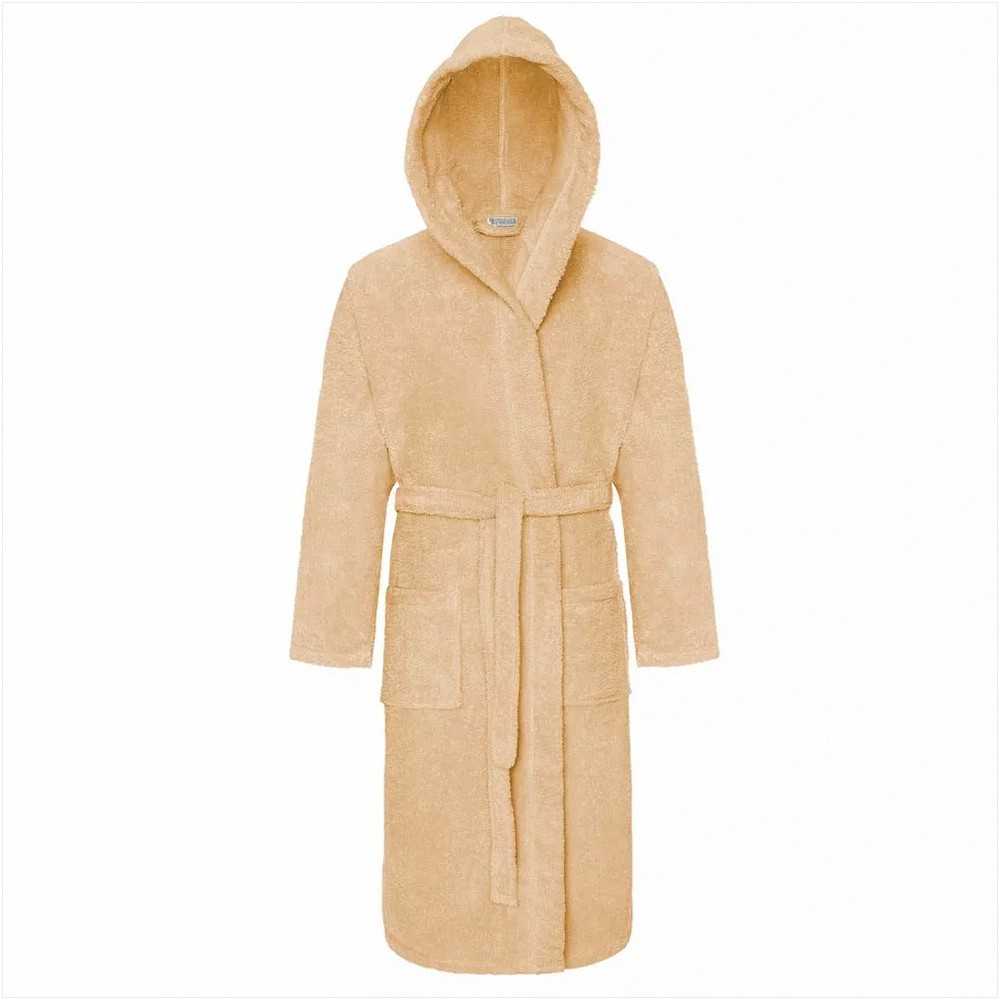 Medvilninis kilpinis chalatas su gobtuvu, unisex viešbučio stiliaus chalatas, 450 g/m² sugeriantis namų rūbas, medvilninis chalatas iki kelių su kišenėmis, minkštas vonios chalatas