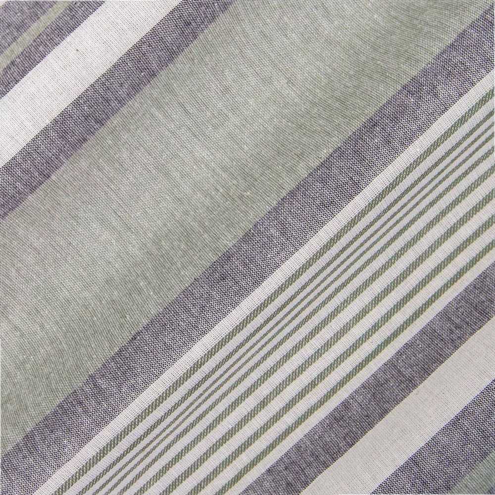 Medvilninis patalynės komplektas 220x200 cm, pilkas dryžuotas, ranforce audinys, užsegimas sagomis, 1 antklodės užvalkalas ir 2 pagalvių užvalkalai, miegamojo tekstilė