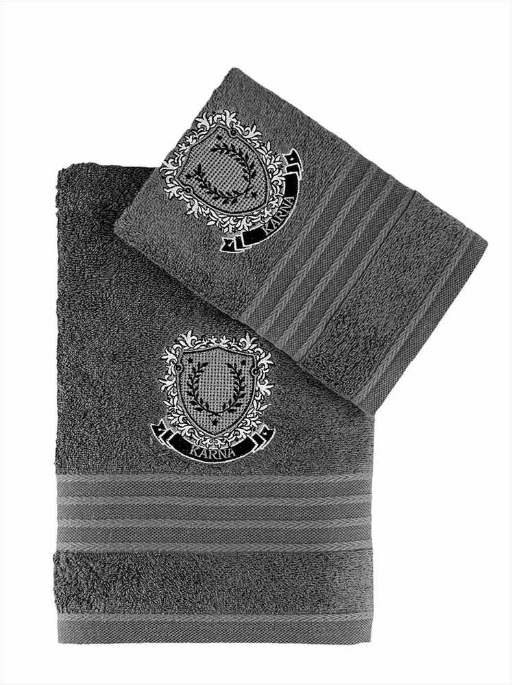 Rankšluostis Medvilninių rankšluosčių rinkinys dekoratyvinėje dėžutėje, 2 vnt., 50x90 cm ir 70x140 cm, 450 g/m², hipoalerginis, dovanų rinkinys voniai